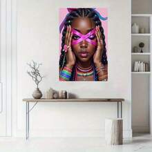 1pc African American Hair Braiding Wall Art Canvas Print - Empowering Beauty Salon Decor For Living Room, Bedroom, Or Beauty Studio - Modern Aesthetic Home Artwork - Nhiều màu - Xem 3