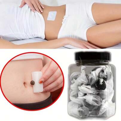 30pcs Moxibustion Navel Patches, 30pcs Navel Pills And 30pcs Navel Stickers, Relieve Dampness, Eliminate Fatigue, Relax Body, Made Of Pure Natural Plant Extracts And Honey, Gentle On Skin, Suitable For Men And Women