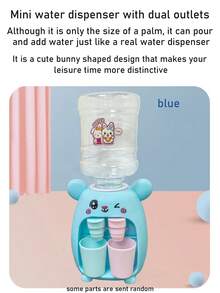 迷你双饮水机玩具，儿童过家家玩具，真实饮水，可爱兔子设计，桌面玩具，压力饮水机，逼真的饮料机，减压玩具，男孩女孩的生日/节日礼物 - 彩色 - 查看 13
