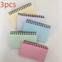 1pc/3pcs/5pcs/6pcs Piece Simple Lined Spiral Notebook, Colorful Pages, Tear-Off Binding, Random Colors, Office Supplies Diary Stationery Notebook Back To School