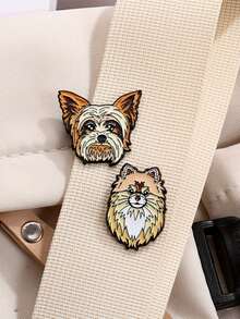 Xiacheng دبابيس إينامل كرتونية جميلة على شكل كلب للنساء، مجموعة شارات حيوانات جمالية عتيقة للسترات والجينز والحقائب الظهر، هدية لعشاق الكلاب - اللون الكلاسيكي - مشاهدة 5