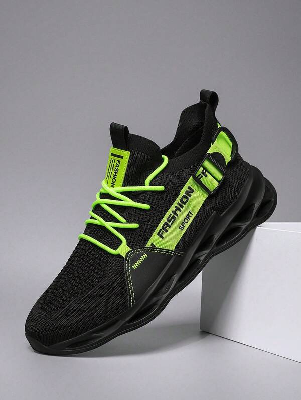 Men's Breathable Hollow Knit Casual Sports Running Shoes, Suitable For All Seasons