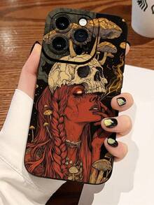 Witch, Skull, And Mushroom Illustration Phone Cases Iphone,Soft, Comfortable Feel With TPU Material,For Women's Or Men's Style.For IPhone 16,15,14,13,12,11series Suitable For IPhone Phone Case Models.Phone Cases\For Iphone Cases\Iphone 17 Cases\Iphone 17 Air\Iphone 17 Pro\Iphone 17 Promax Cases\Iphone 16 Case\Iphone 16 Promax Case\Iphone 13 Case\Iphone 15 Case\Iphone 14 Case\Phone Case Iphone 14\Iphone 16 Plus Case\Phone Case Iphone 15\Phone Case Iphone 13\Iphone 16 Pro Case\Phone Case Iphone 16\Iphone 16 Case\Fall Phone Case\Iphone 15 Promax Case\Halloween Phone Case\Christmas Phone Case.It Makes A Great Little Gift For Friends - màu đen - Xem 1