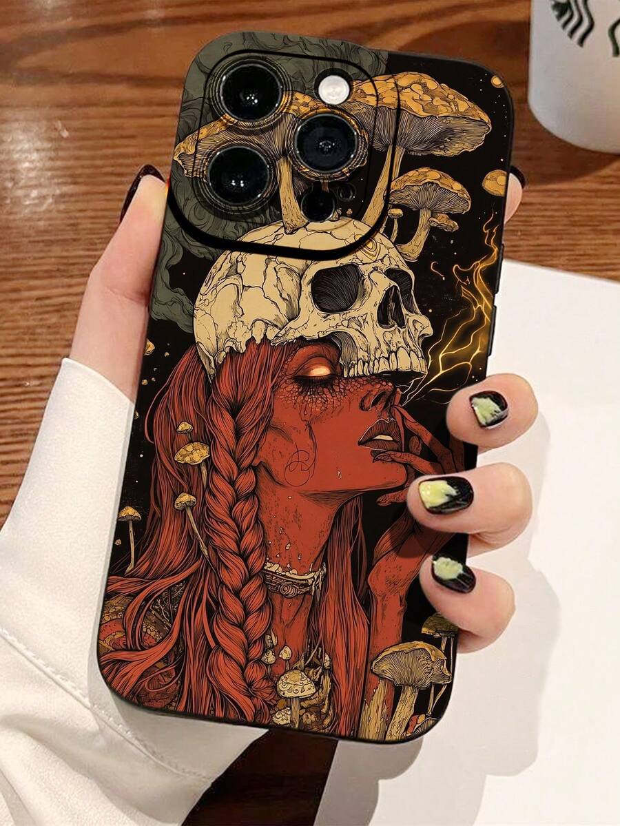 Witch, Skull, And Mushroom Illustration Phone Cases Iphone,Soft, Comfortable Feel With TPU Material,For Women's Or Men's Style.For IPhone 16,15,14,13,12,11series Suitable For IPhone Phone Case Models.Phone Cases\For Iphone Cases\Iphone 17 Cases\Iphone 17 Air\Iphone 17 Pro\Iphone 17 Promax Cases\Iphone 16 Case\Iphone 16 Promax Case\Iphone 13 Case\Iphone 15 Case\Iphone 14 Case\Phone Case Iphone 14\Iphone 16 Plus Case\Phone Case Iphone 15\Phone Case Iphone 13\Iphone 16 Pro Case\Phone Case Iphone 16\Iphone 16 Case\Fall Phone Case\Iphone 15 Promax Case\Halloween Phone Case\Christmas Phone Case.It Makes A Great Little Gift For Friends - màu đen - Xem 1