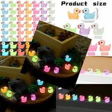 CCINEE 150pcs Luminous Mini Resin Duck Miniature Duck Figures Glow In The Dark Micro Fairy Ducks For Garden Landscape Aquarium Dollhouse Potted Plants Decoration Party Supplies