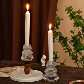 1 pieza Portavelas de vidrio, Portavelas de vela votiva transparente para decoración suave de la habitación, Candelabro creativo para muebles del hogar, Festival, Vacaciones, Invierno, Regalos, Centros de mesa para bodas Decoración del hogar Mejores regalos, Decoraciones navideñas