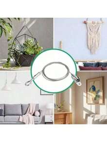 Interior Decor 4 Set Of Picture Hanging Wire Kit, Adjustable Heavy Duty Stainless Steel Photo Frame Wire Hanging Kit For Picture Frames, Lights, Curtains, Mirrors, Billboards - Capacity 65 Lbs