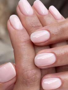 24 件短方形柔软简约粉色按压式指甲，适合所有女孩/女士，包括果冻凝胶和指甲锉