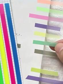 1pc/2pcs/4pcs Mixed Colors/8pcs Random Colors Super Long Index Stickers, Student Reading Labels, Office Indicator Stickers, Book Annotation Labels, Transparent Waterproof Sticky Notes, Colorful Adhesive Labels, Back To School