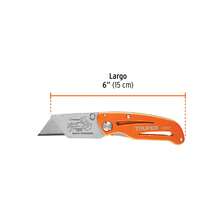 Cuchillo plegable de 6 pulgadas con Body de aluminio y acero inoxidable, Truper NV-6X 101101, Regreso a la escuela, utiles escolares - Naranja - Ver 4