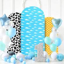 D3Pcs Arch Backdrop Cover Story Arch Cover Wedding Arch Covers Spandex Backdrop Stand 4ft 5ft 6ft For Wedding Birthday Banquet Boy Girl Toy Arch Cover Decoration Cartoon Story10