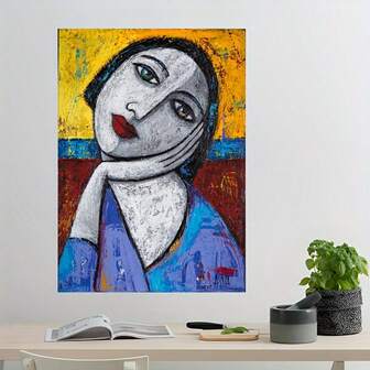 Pintura de aceite abstracta de moda pintada a mano sobre lienzo, arte de pared moderno y grande de un artista contemporáneo, mural decorativo con textura para sala de estar, dormitorio, oficina - Sin marco (1 pieza)