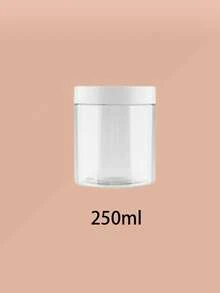 Tubos de plástico transparentes de boca larga com tampas redondas, adequados para armazenar loções, cremes, pomadas, etc.