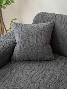 1 pieza Funda de sofá con textura 3D, funda elástica multiusos que cubre todo el sofá, diseño de patrón granular de unicolor, adecuada para primavera, verano, otoño e invierno, protege el sofá y decora para días festivos, funda de sofá de alta elasticidad de una sola pieza - Gris Oscuro - Ver 8