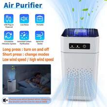 Purificador de aire con filtro HEPA, iones negativos, eliminación de formaldehído, pelo de mascotas y polvo, purificador de aire para habitaciones grandes, eliminación de olores y limpieza del aire de polvo