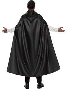 可翻转的黑色和红色万圣节圣诞斗篷，化妆舞会服装 - 黑色紅色雙面 - 查看 3