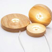 1pc Illuminated USB Wooden Display Stand, For Nightlight, Decor, Aromatherapy Base, Suitable For Desk, Showcase, Office And More
