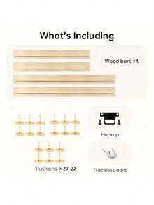 SESE HOME - 1 set DIY 4 barres en bois Cadre photo en bois sur canevas (nécessite un assemblage)(sans verre) Cadre photo en bois de pin DIY Peinture à l'huile canevas Décoration murale Peinture Cadre photo en diamant Bande de bois épaisse Cadre photo en soie Peinture Pratique Décoration d'intérieur