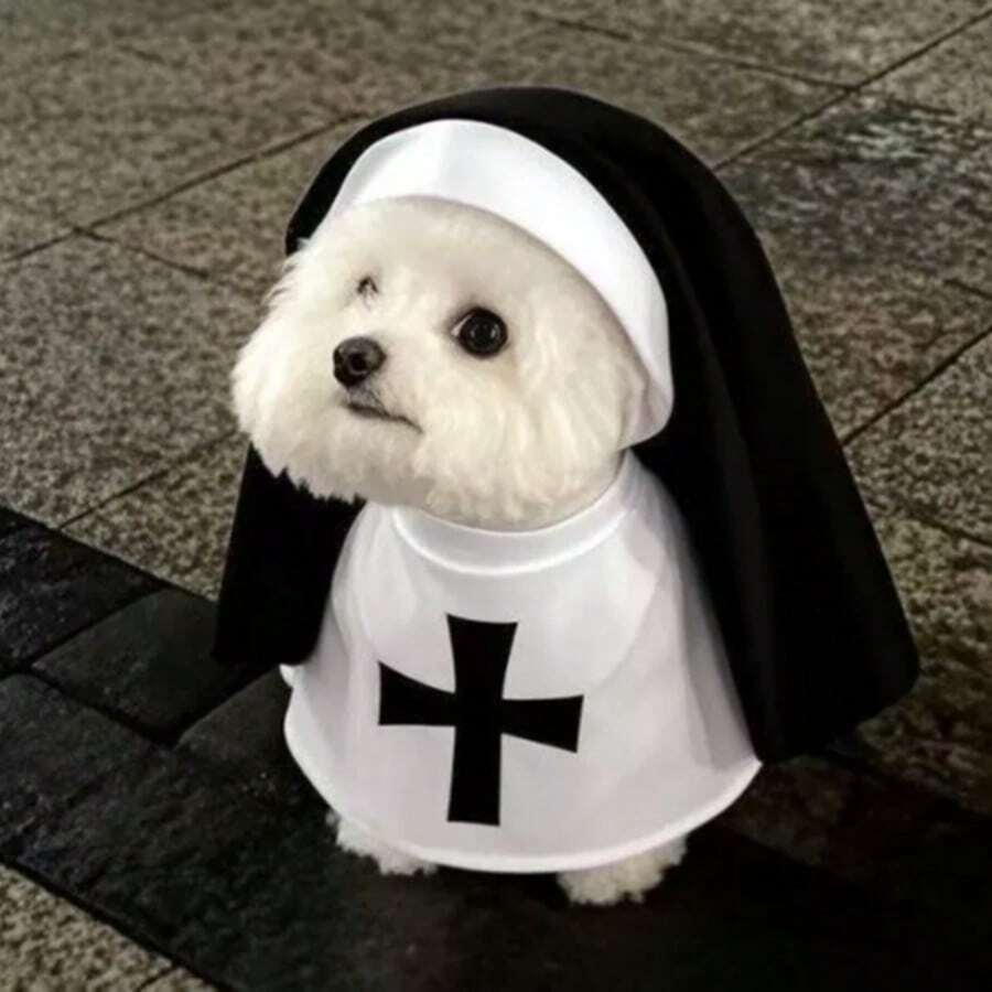 1 szt. Kostium pokojówki dla kota i psa, dekoracja na imprezę, zabawny strój dla małych/średnich psów i kotów, odpowiedni dla małych/średnich zwierząt