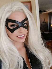 1 Women's Halloween Costume Sexy Mask Eye Mask Cosplay PU Leather Adjustable Mask Masquerade Catwoman Mask Party Carnival Outfit Props