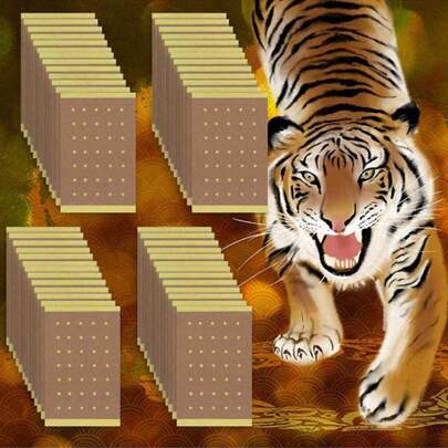 Adesivo de aquecimento Herbal Tiger Patch 50PCS, adesivo para joelho, cervical, braço, cintura, febre para aliviar a fadiga e o humor
