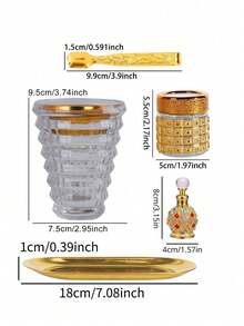 1 Peça/1 Conjunto de Queimador de Aromaterapia de Vidro Transparente Leve e Luxuoso, Queimador de Incenso de Estilo Árabe do Oriente Médio, Pode Ser Usado Como Difusor ou Queimador de Aromaterapia, Para Decoração Doméstica, Quarto, Sala de Estar (Como Peça Central), Escritório, Espaço de Yoga e Festas, Criando uma Atmosfera Elegante