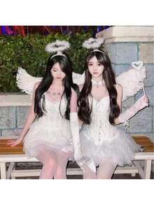 1pc Colorful Feather Angel Wings Costume Prop Fordults, Suitable Foralloween, Cosplay, Photography, Performancesdisfraz Niña