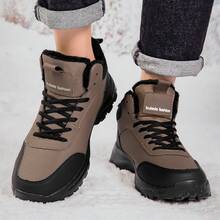 Winter Snow Boots For Men Water Resistant Warm Fur Lined Anti Slip Work Ankle Shoes Casual Lightweight Hiking Outdoor Trekking Boot
