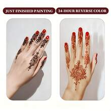 3/4pcs Henna Cream, Brown, Black, Henna Tattoo Cream, Temporary Tattoo, Henna Tattoo Cream Semi-Permanent - Nhiều màu - Xem 9