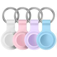 4 chiếc giá đỡ thẻ Air Tag cho móc khóa AirTag, vỏ silicon cho móc khóa AirTag, bao gồm thẻ tương thích với thiết bị theo dõi GPS của Apple, thiết bị tìm thẻ vật phẩm cho phụ kiện AirTag, thẻ Air Tag - Gói 4 chiếc giá đỡ AirTag - Nhiều màu - Xem 12