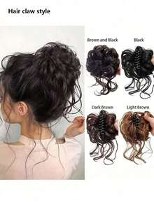 Elegant Curly Bun,Synthetic Curly Donut Hair Extension For Women, Fashion Heightening Puff Hair Pad, Extended Bun, Slouchy Style Clip Style Flower Bud Ball Head, Naturally Fluffy Hair Bag For Women With Long Beard, Wig Set, Ponytail Wig Ring Hair Clip - Easy To Clip Into Bun, Instantly Fuller Look ,Hair Styling Kit ,Hair Tool Kit ,Hair Styling Tools
