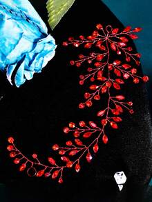 1 pieza Diadema nupcial minimalista hecha a mano con rhinestones, tocado de dama de honor, accesorio para el cabello para fiesta/boda, decoración para el peinado de mujer, regalo de vacaciones para el Día de San Valentín