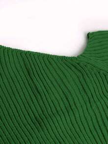 Women's Off-Shoulder Sexy Casual Knit Sweater, Spring/Autumn/Winter - Green - View 5