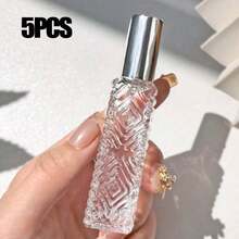 1/3pcs 12ml Exquisite Refillable Aluminum Spray Tip Glass Bottle Diamond Pattern Small Perfume Atomizer Bottle For Travel Cologne Perfume Pump Box Bottle Portable, Room, Bedroom, Daily Applicable Bottle, Perfume Bottle