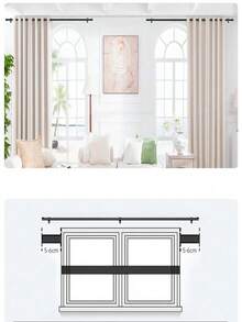 1pc Black Curtain Rod Set With Brackets, Adjustable Length, 0.63" Diameter Metal Rod, Easy Installation Supports, Modern Minimalist Decor Style, Matte Black Design, Suitable For Sheer Curtains/Shower Curtains Christmas Decor