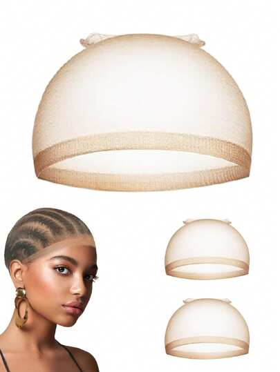 4 Stück atmungsaktive HD Perückenkappe - ultra dünnes transparentes Nylon, leichte dehnbare Glatzenkappe für Lace Front Perücken, bequemer Sommertragen für Frauen