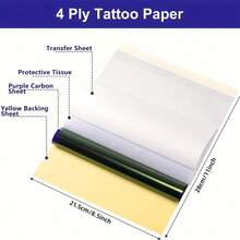 100pcs Tattoo Transfer Paper, Tattoo Template Transfer Paper, Copy Paper, Tattoo Supplies, Thermal Paper, 4 Layers A4 Size, Valentine's Day Gift, Instant Color, Precise Shaping Without Blurring, Suitable For Various Creative Patterns, Valentine's Day Gift, Compatible With Most Transfer Printers, Tattoo Transfer Printer Accessories, Essential Choice For Tattoo Artists To Create High-Quality Tattoos, Tattoo Template Gift