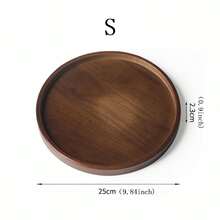 1pc Walnut Round Tea Tray, Suitable For Snacks, Desserts, Cookies, Tea, Appetizers, Home Gatherings, Festivals, Birthdays