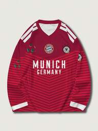 Men's Loose Fit Letter & Number Print Long Sleeve T-Shirt, Classic Football Club Style, Comfortable & Lightweight, Casual Campus & Street Style For Spring, Summer, Autumn