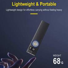 KENSUN 1pc Powerful LED Flashlight, Portable Super Bright Flashlight With Multiple Lighting Modes, Type-C Rechargeable, Long Beam Distance, Multi-Function - Black - View 5