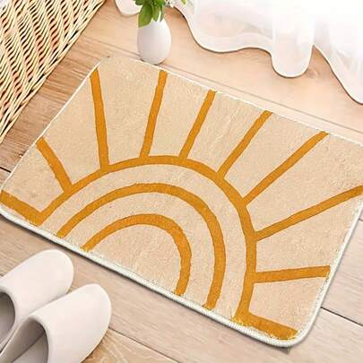 سجادة مطبخ بطراز بوهيمي لشروق الشمس، سجادة من مادة البوليستر شبيهة بالكشمير الحديثة الريفية، ذات ظهر سيليكوني مانع للانزلاق - قابلة للغسل في الغسالة، مستطيلة، مناسبة لديكور المنزل في الحمام والنوم وغرفة الغسيل والمرحاض، سجادة ماصة للرطوبة ومانعة للانزلاق، هدية عيد