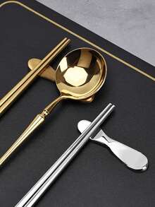 1 件/2 件餐具架，适用于筷子勺子叉子刀架，304 不锈钢餐具架套装，适用于餐桌酒店餐厅（哑光银色，7.8 厘米 X 1.9 厘米）