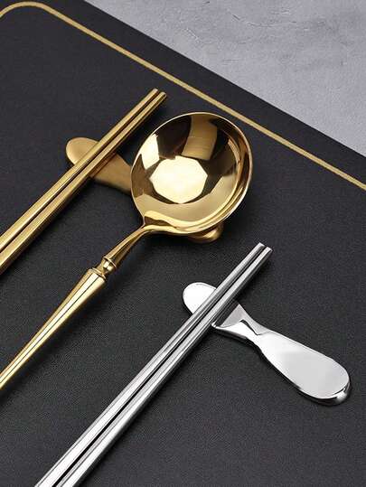 1 件/2 件餐具架，适用于筷子勺子叉子刀架，304 不锈钢餐具架套装，适用于餐桌酒店餐厅（哑光银色，7.8 厘米 X 1.9 厘米）