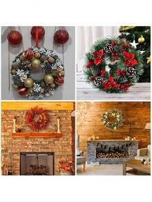 1 pièce Couronne de Noël ronde, Anneau en bois pour artisanat de fête, couronne, décoration de fête de Noël, décoration de scène de fête, faveurs de fête, sapin de Noël