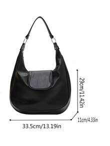 Retro New European And American Fashion Large Capacity Tote Bag, Versatile Casual Commuter Underarm One Shoulder Bag