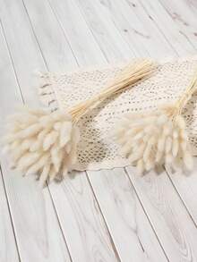 60/120/180/240pcs Natural Dried Flowers Decor, Natural Dried Rabbit Tail Grass, Dried Cattail, For Home Decor, Wedding Decor, Party Decor, DIY Crafts, Photography Props, Theme Decor, 17.7 Inches (White)