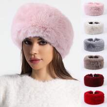 Classic New Solid Color Faux Fur Thick Fur Headband, Headwrap, Earwarmer, Headband For Autumn/Winter Fall