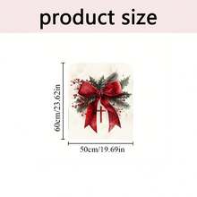1 pièce/4 pièces/6 pièces/10 pièces Housse de chaise en peluche courte imprimée de nœud de ruban de branche de pin, de baie rouge et de feuille de houx. Protecteur de de chaise en peluche amovible pour salle à manger, salon, toutes saisons, décoration de Noël
