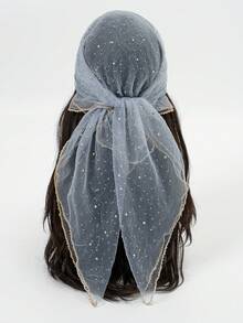 1pc Rhinestone Bandana Scarf, Stylish Headscarf, Shiny Headwrap For Dress - Multicolor - View 23