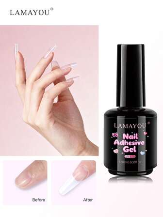 18ml Gel Nail Glue For Acrylic Nails Tips, 2 In 1 Nail Glue And Base Coat, UV Light Cure